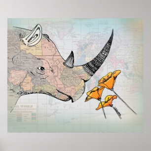 The Horn of Africa - Vintage Map Collage Poster
