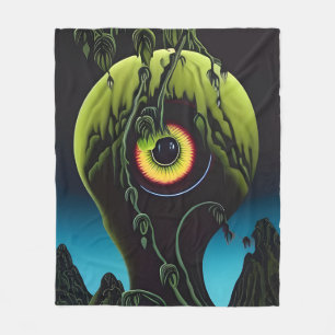 The Horror Plant With Eyeball Fleece Blanket