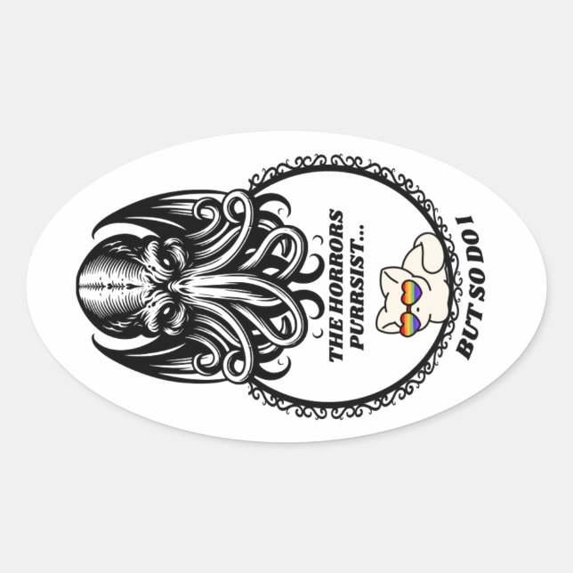 The Horrors PURRsist  Oval Sticker (Front)