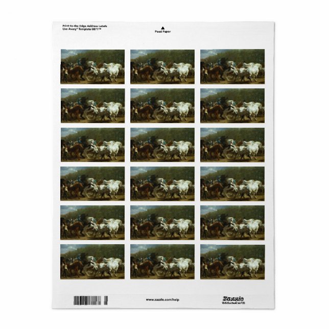 The Horse Fair by Rosa Bonheur Label (Full Sheet)