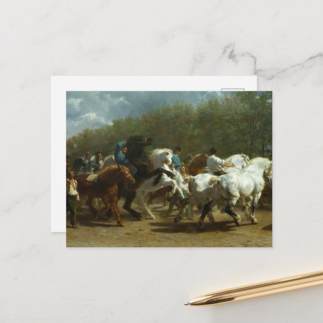 The Horse Fair by Rosa Bonheur Postcard (Front/Back In Situ)