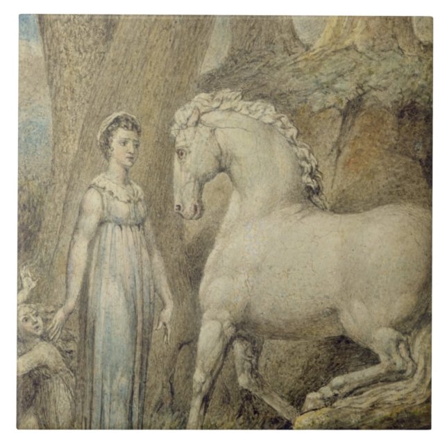 The Horse, from 'William Hayley's Ballads', c.1805 Tile (Front)