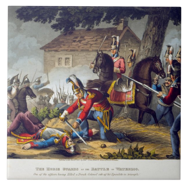 The Horse Guards at the Battle of Waterloo, engrav Tile (Front)