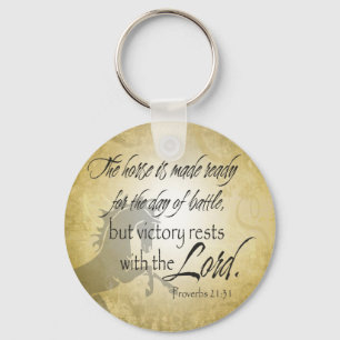 The Horse is made ready Proverbs 21:31 Scripture Key Ring