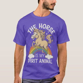 The Horse Is My Spirit Animal Rainbow funny T-Shirt