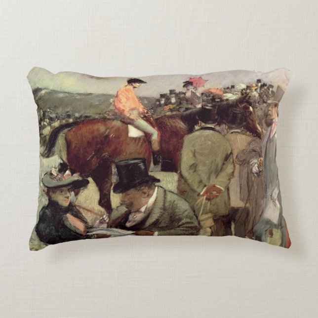 The Horse-Race, c.1890 Decorative Cushion (Front)