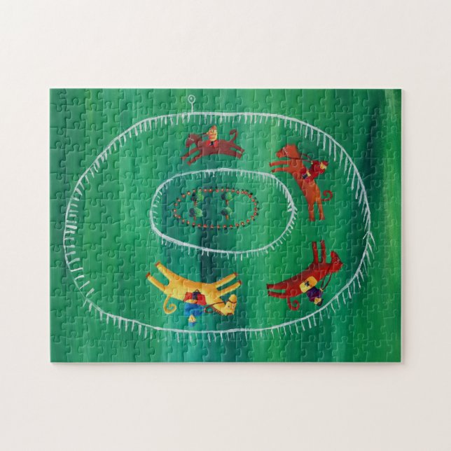The Horse Race Contemporary Art Acrylic Painting Jigsaw Puzzle (Horizontal)