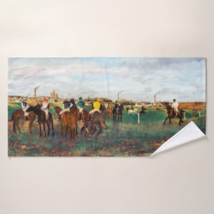 The Horse Races, Edgar Degas Bath Towel