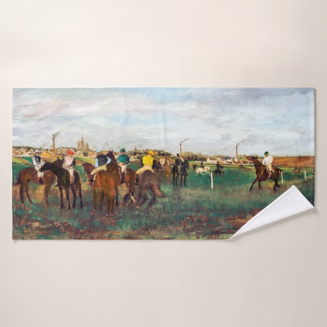 The Horse Races, Edgar Degas Bath Towel (Bath Towel)