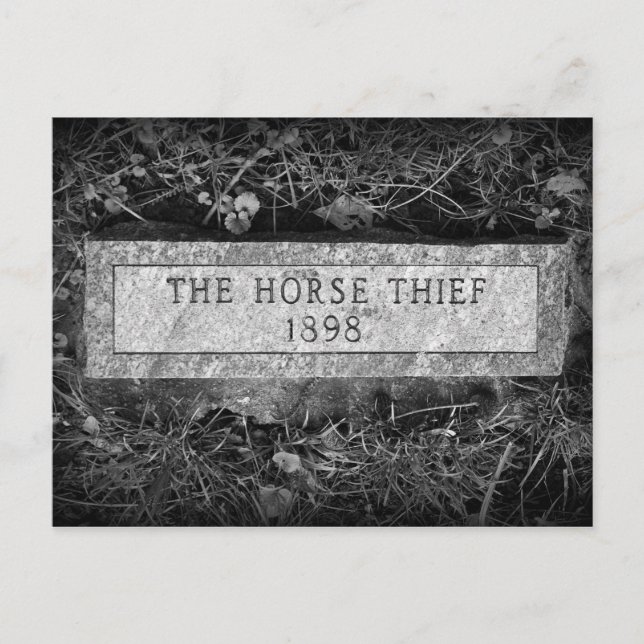 The Horse Thief Gravestone Postcard (Front)