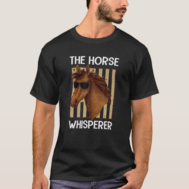 The Horse Whisperer USA Flag Funny Horse Lover T-Shirt (Front)