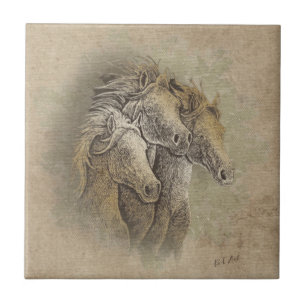 The Horses   Ceramic Tile
