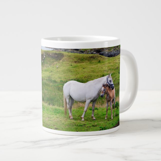 The Horses of Connemara | Galway, Ireland Large Coffee Mug (Front Right)