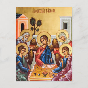 The Hospitality of Abraham Orthodox Christian Icon Postcard