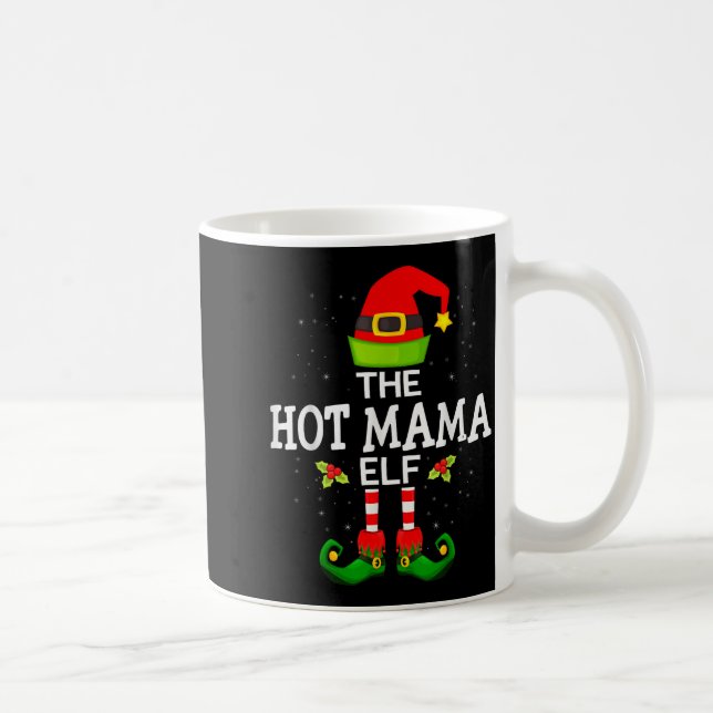 The Hot Mama Elf Christmas Family Matching Pajama  Coffee Mug (Right)