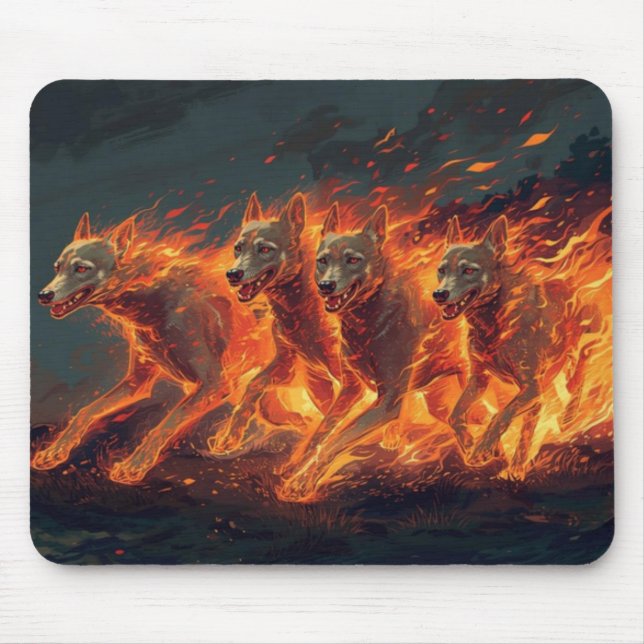 The Hounds Of Hell Are On The Move Mouse Mat (Front)