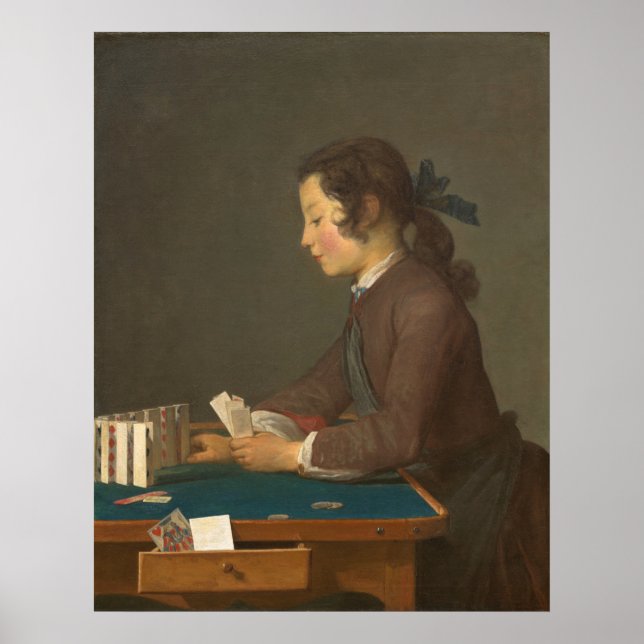 The House of Cards - Jean-Siméon Chardin Fine Art Poster (Front)
