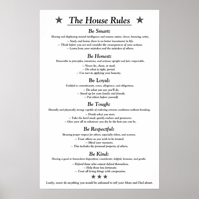 The House Rules v3white Poster (Front)