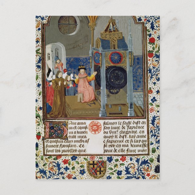 The household admiring the master's rare clock postcard (Front)