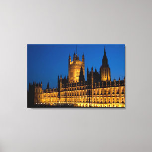 The Houses of Parliament at night in the city of Canvas Print