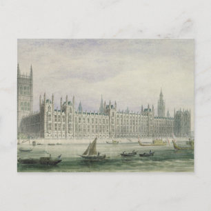 The Houses of Parliament (graphite, pen & ink & w/ Postcard
