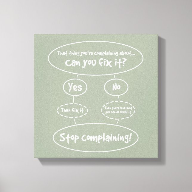 The 'How To Stop Complaining' Diagram Canvas Print (Front)
