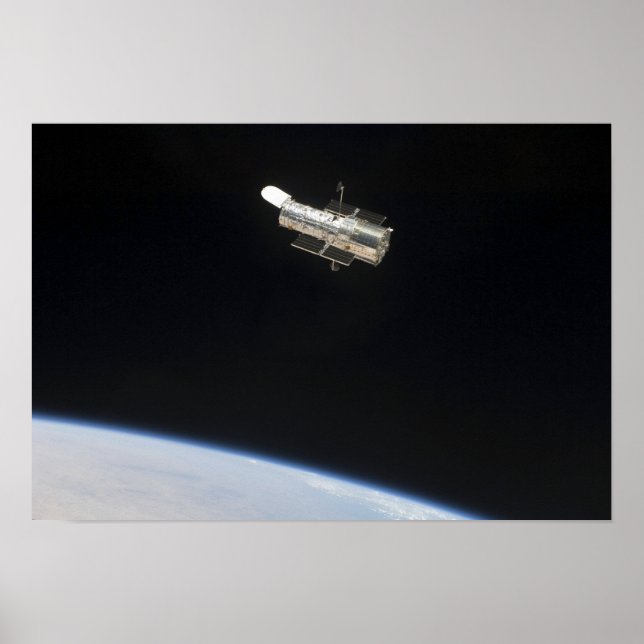 The Hubble Space Telescope in orbit above Earth 2 Poster (Front)