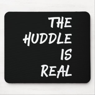 The Huddle is Real Fun Football for Fall Mouse Mat