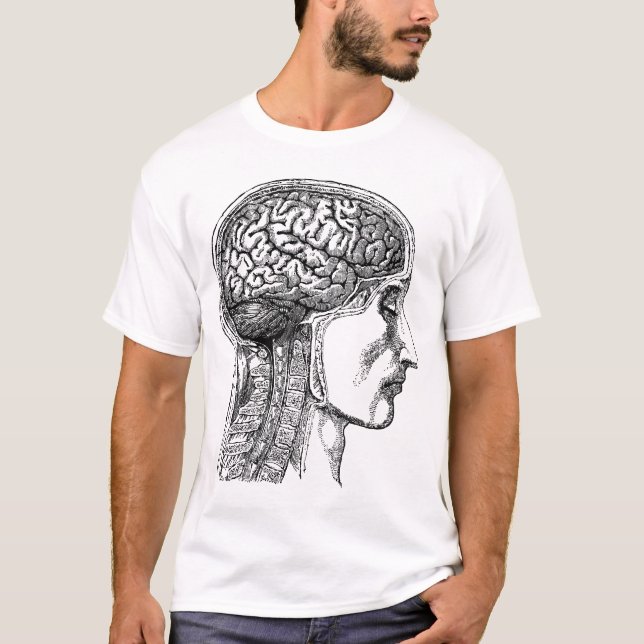 The Human Brain - Antique Engraving T-Shirt (Front)
