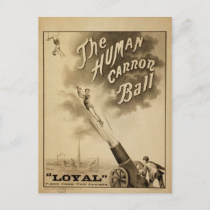 The Human Cannon Ball, 'Loyal' Vintage Theatre Postcard