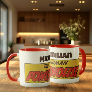 the Human Powerhouse Comic Title With Your Name Mug