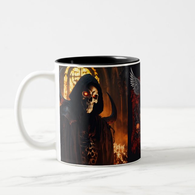 "The Human Skeleton: A Closer Look" "Bones and Bey Two-Tone Coffee Mug (Left)