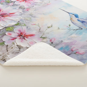 The Hummingbird Design Series 11 Sherpa Blanket