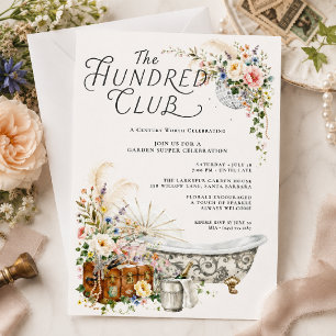 The Hundred Club Vintage 100th Birthday Invitation