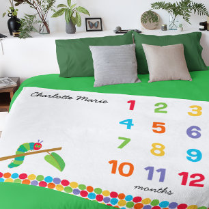 The Hungry Caterpillar   Baby Monthly Milestone Fleece Blanket