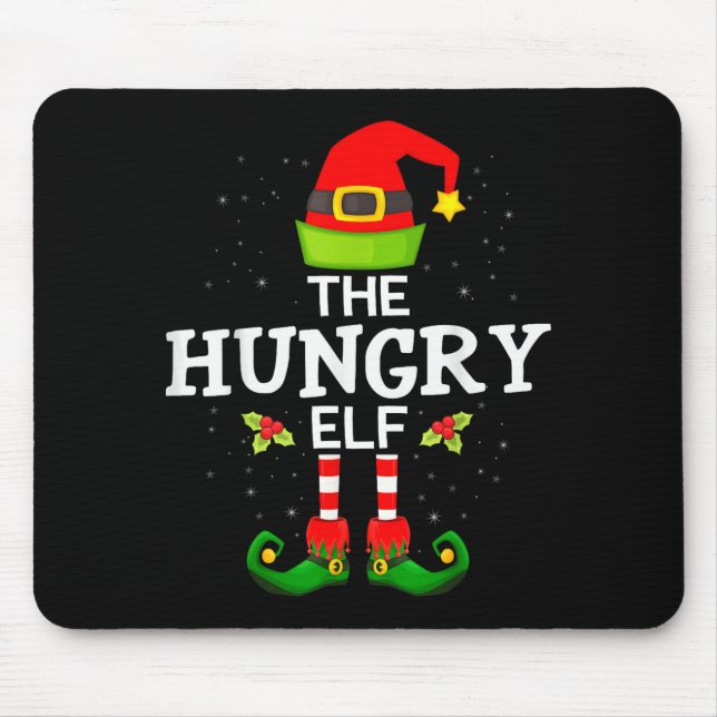 The Hungry Elf Christmas Family Matching Pajama  Mouse Mat (Front)