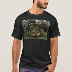 The Hungry Lion and the Antelope by Henri Rousseau T-Shirt