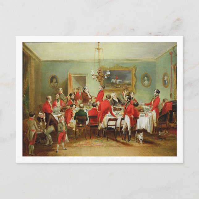 The Hunt Breakfast, Bachelor's Hall, 1836 (oil on Postcard (Front)