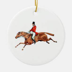The Hunt Illustration Ceramic Tree Decoration