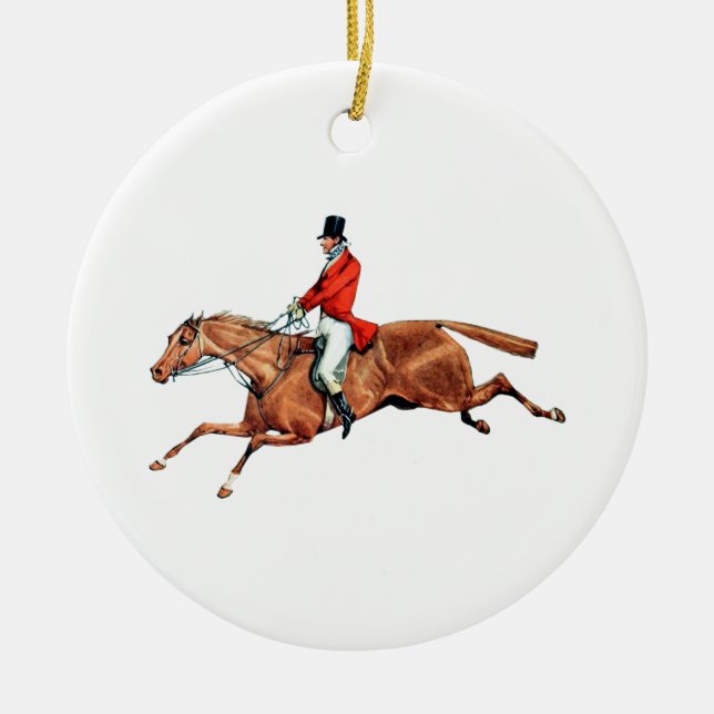 The Hunt Illustration Ceramic Tree Decoration (Front)