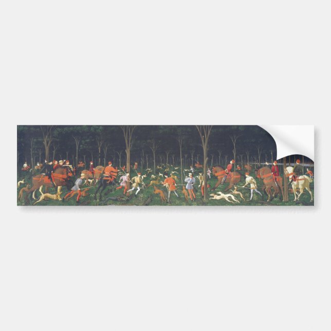 The Hunt in the Forest (by Paolo Uccello) Bumper Sticker (Front)