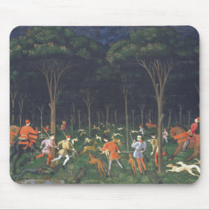 The Hunt in the Forest (by Paolo Uccello) Mouse Mat
