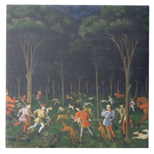 The Hunt in the Forest (by Paolo Uccello) Tile