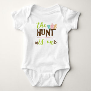 The Hunt is On Cute Easter Baby Bodysuit