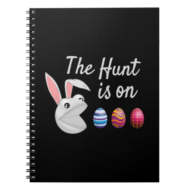 The hunt is on Easter Bunny Egg Hunt Notebook (Front)