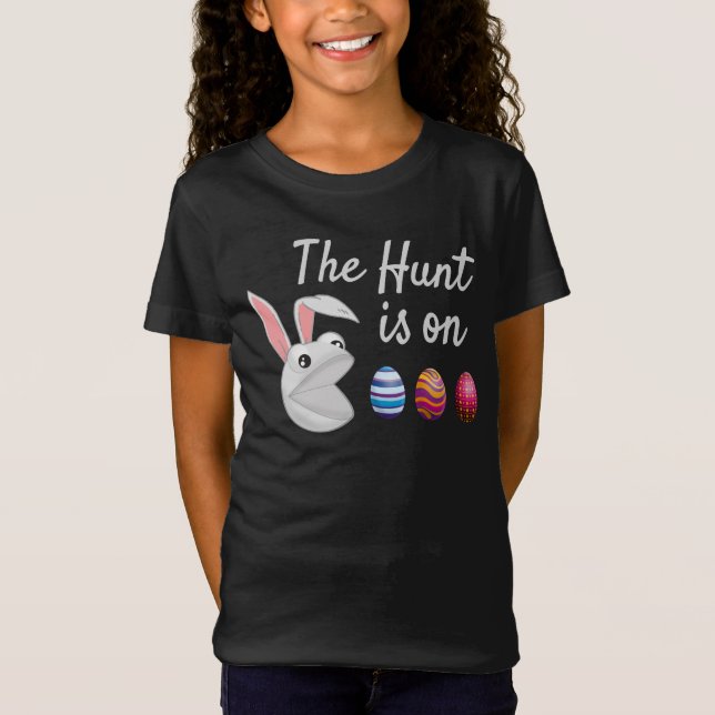 The hunt is on Easter Bunny Egg Hunt T-Shirt (Front)