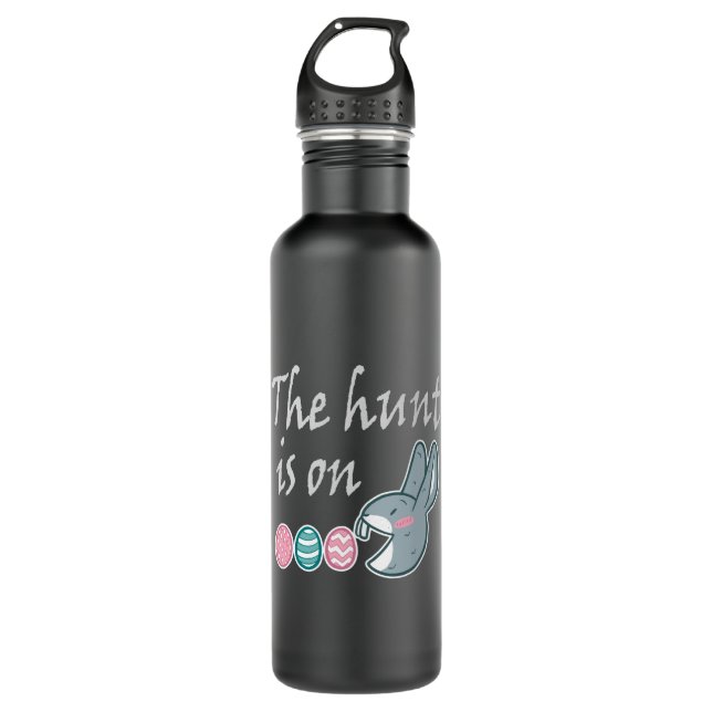 The hunt is on Easter Rabbit Egg Hunt 710 Ml Water Bottle (Front)