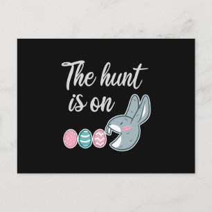 The hunt is on Easter Rabbit Egg Hunt Postcard