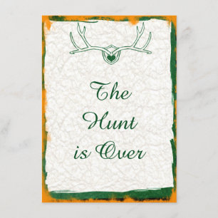 The Hunt is Over Antler Camo Wedding Invitations