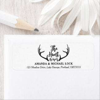 "The Hunt is Over" Antler Wedding Personalised